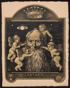 „Saturnus, heerser van het jaar“. Saturnus als heerser van het jaar. Ontwerpen voor de „Eeuwigdurende beeldkalender“, deel II (Eeuwigdurende beeldkalender) door Hans Thoma