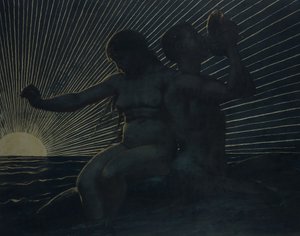 Tritonpaar, 1892 door Hans Thoma