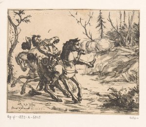 Twee ruiters in een hinderlaag door Hans Ulrich Frank