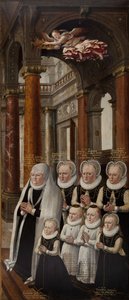 De Familie van Julius van Brunswijk-Lüneburg en Hedwig van Brandenburg. Vleugel van het Epitaph-altaarstuk