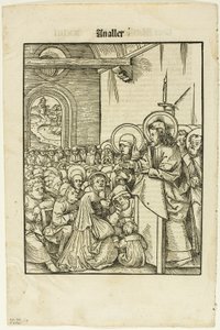 Christus predikend, uit Leben Jesu Christi, plaat 19 uit Houtsneden uit boeken van de XVIe eeuw door Hans Wechtlin I