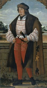 De hofnar bekend als ridder Christoph, 1515 door Hans Wertinger von