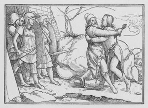 Amasa wordt gedood door Joab, 2 Samuel XX, 10 door Hans after Holbein the Younger