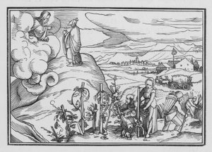 Bepaalde morele en ceremoniële wetten door God bevolen, Leviticus XIX, 1, 2 door Hans after Holbein the Younger