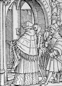 De Dood en de Kanunnik, uit De Dans van de Dood, gegraveerd door Hans Lutzelburger, c.1538