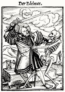 De Dood en de Edelman, uit De Dans van de Dood, gegraveerd door Hans Lutzelburger, c.1538 door Hans after Holbein the Younger