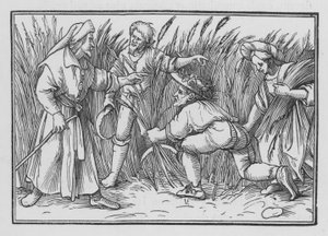 Ruth verzamelt aren in de velden van Boaz, Ruth II, 5 door Hans after Holbein the Younger