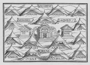 De orde van de stammen in hun tenten en tijdens hun marsen, Numeri II, 2 door Hans after Holbein the Younger