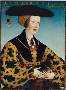 Portret van koningin Anne van Hongarije door Hans or Johan Maler