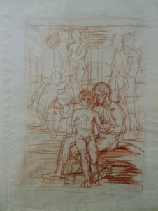 Compositiestudie voor "Gouden Eeuw" door Hans von Marées