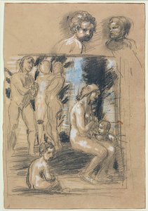 Studie voor de compositie van Lof der Bescheidenheid door Hans von Marées