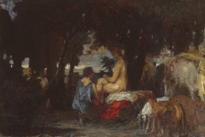 Het bad van Diana, een studie voor De rust van Diana, 1863
