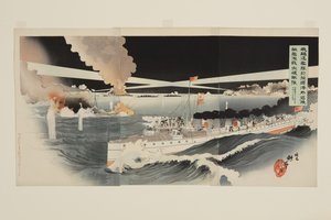Onze vernietigers vochten fel tegen de vijandelijke schepen buiten Port Arthur en versloegen de vijandelijke vloot bij zonsopgang op 13 april