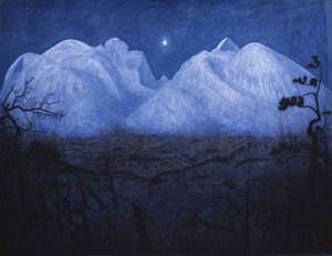 Winternachten in de bergen door Harald Oscar Sohlberg