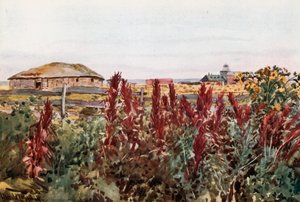 Een moestuin in Veregin door Harold Copping