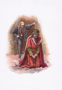 Hamlet en de koning, illustratie uit Hamlet