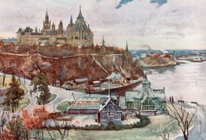 Parlementsgebouwen, Ottawa door Harold Copping