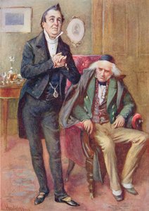 Mr Pecksniff en Oude Martin Chuzzlewit, illustratie voor 