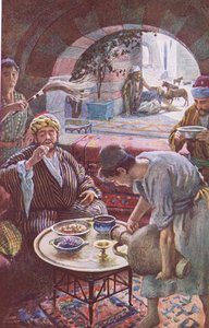 De rijke man en Lazarus, illustratie uit Harold Copping Pictures: The Crown Series, ca. 1920s