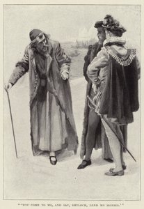 Je komt naar me toe en zegt, Shylock, leen me geld door Harold Copping