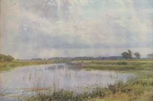 Een rivier in een vlakte, 1910 door Harold Sutton Palmer