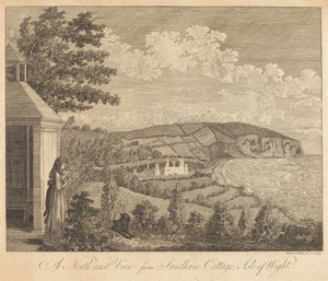 Een noordoostelijk uitzicht vanaf Sandham Cottage, Isle of Wight