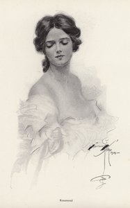 Portret van een vrouw genaamd Rosamond door Harrison Fisher