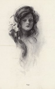 Portret van een jong meisje genaamd Peggy door Harrison Fisher