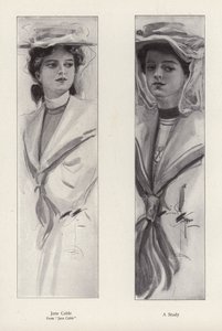 Het personage Jane Cable uit de roman Jane Cable, door George Barr McCutcheon (litho) door Harrison Fisher