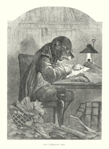Grappige honden: de literaire hond (gravure) door Harrison William Weir
