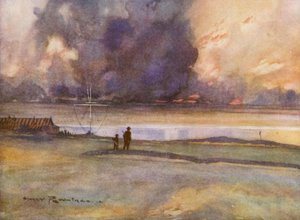 Golfbanen: Porthcowl, naar de achttiende green door Harry (1878 1950) Rountree