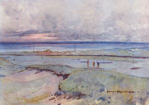 Golfbanen: Muirfield, de vierde en veertiende greens door Harry (1878 1950) Rountree