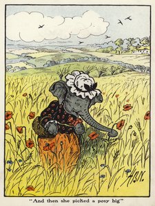 "En toen plukte ze een grote bos bloemen"