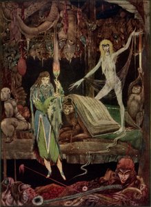"Ik denk, een miljoen dwazen in koor / zijn aan het razen en zullen nooit moe worden", illustratie uit Faust door Goethe, vertaald door John Anster