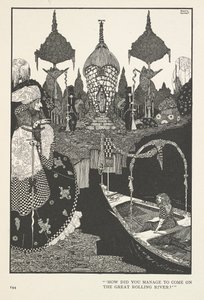 De Sneeuwkoningin. Hoe ben je op de grote rollende rivier gekomen? door Harry Clarke