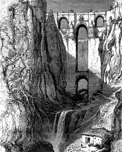 Puente Nuevo, Ronda, Spanje, 19e eeuw door Harry Fenn