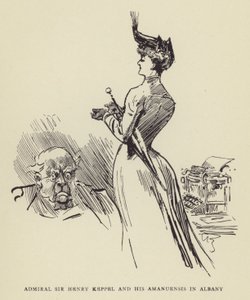 Admiraal Sir Henry Keppel en zijn amanuensis in Albany door Harry Furniss