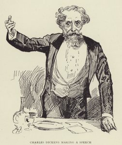 Charles Dickens houdt een Toespraak door Harry Furniss