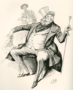 Joey B. Illustratie door Harry Furniss voor de roman Dombey and Son van Charles Dickens, uit The Testimonial Edition, gepubliceerd in 1910.