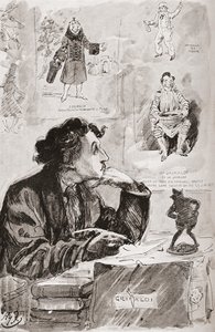 Herinneringen aan Grimaldi. Illustratie voor de roman Memoirs of Joseph Grimaldi van Charles Dickens, uit The Testimonial Edition gepubliceerd in 1910.