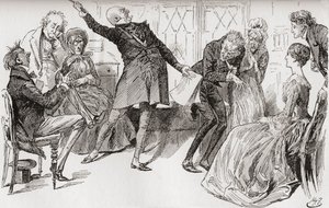 Mr. Micawber bereikt de ondergang van Heep door Harry Furniss