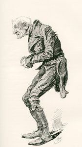 Old Chuffey. Illustratie door Harry Furniss voor de roman Martin Chuzzlewit van Charles Dickens, uit The Testimonial Edition, uitgegeven 1910.