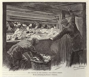 Zes uur bij het hoofdkantoor van de post door Harry Furniss