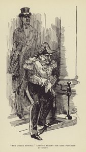 De kleine admiraal verlaat Albany voor een functie aan het hof door Harry Furniss