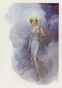 Haar naam was Diana (kleurenlitho) door Harry George Theaker