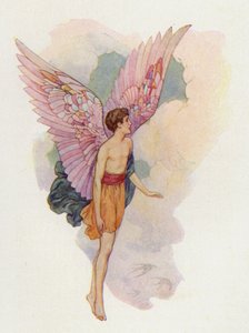 Icarus (kleurenlitho) door Harry George Theaker