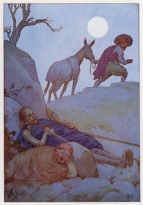 Illustratie voor Don Quichot (kleurenlitho) door Harry George Theaker