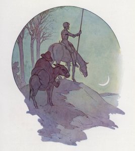 Illustratie voor Don Quichot (kleurenlitho) door Harry George Theaker