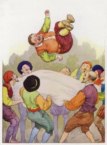 Illustratie voor Don Quichot (kleurenlitho) door Harry George Theaker