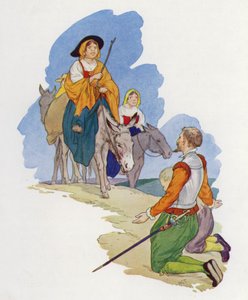 Illustratie voor Don Quichot (kleurenlitho) door Harry George Theaker